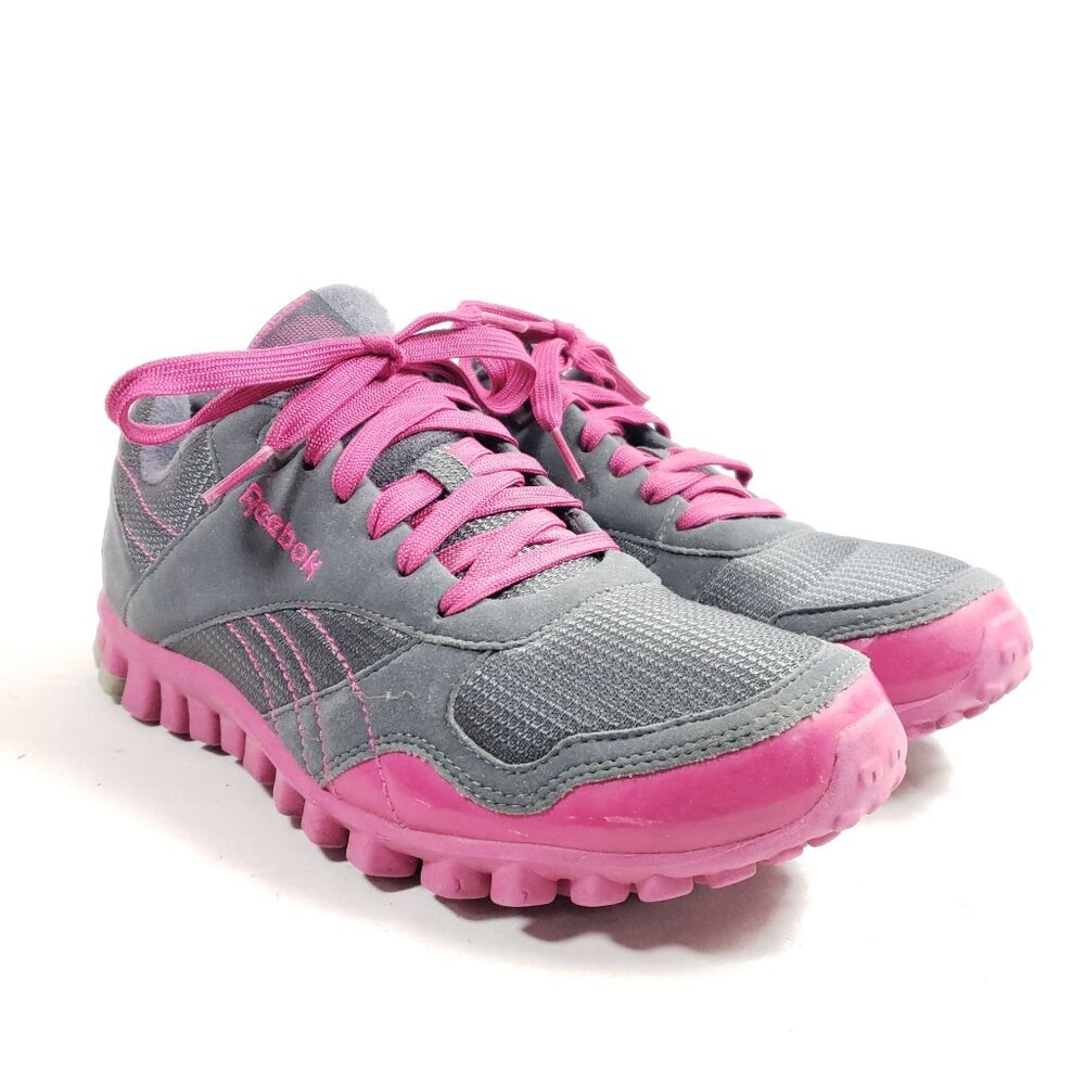Reebok Womens Size 8.5 Athletic Shoes Gray Pink Mesh Suede